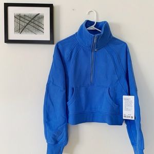 lululemon athletica | Tops | Lululemon Scuba Oversized Funnel Neck Halfzip  In Blue Nile Size Xss New Nwt | Poshmark